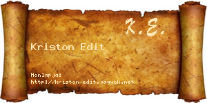 Kriston Edit névjegykártya